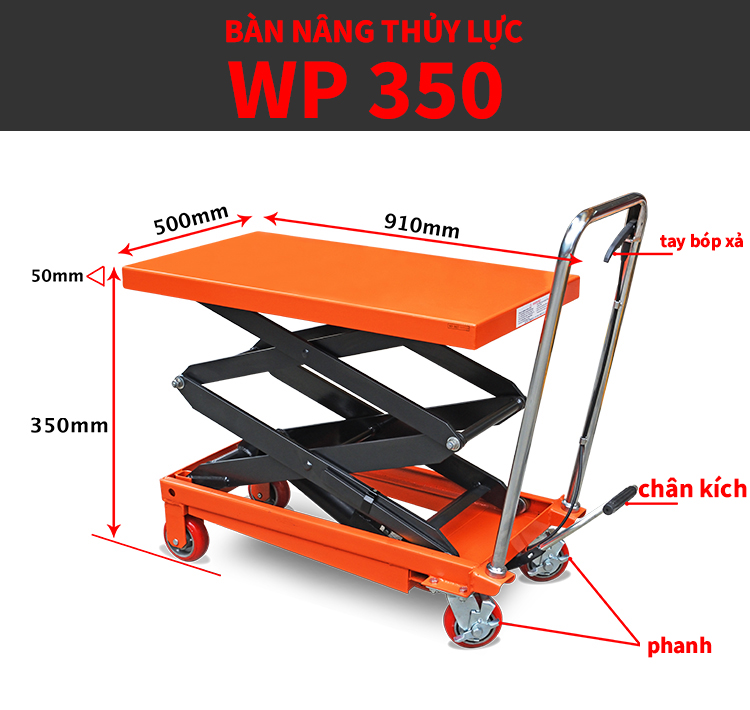 Bàn nâng thủy lực 350kg